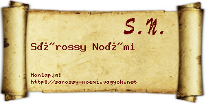 Sárossy Noémi névjegykártya